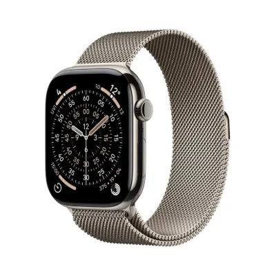Apple Watch Series 11 GPS + Cellular 46mm Natürel Titanyum Kasa ve Natürel Milano Loop - M/L