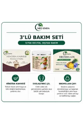 Neo Simya Günlük Bakım Rutini Seti | 42’li Bromelain Bitki Çayı + 30’lu Hindiba Kahvesi + 500 ml Sıkılaştırıcı Jel