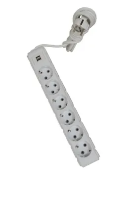 UFO Akım Korumalı Grup Priz 5 Mt Beyaz 6’lı Ve 2’li Usb Şarj Aleti 2500 Watt
