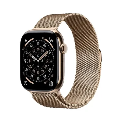 Apple Watch Series 11 GPS + Cellular 46mm Altın Rengi Titanyum Kasa ve Altın Rengi Milano Loop - M/L