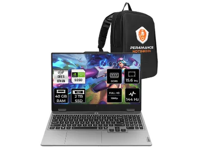 LENOVO LOQ RTX 5050 8 GB FHD 144 Hz 83JE00JLTRP328 PER4 Gaming Intel Core i5-13450HX 40 GB RAM 2 TB SSD 15,6 inç FreeDOS Laptop+Çanta Metalik Gri