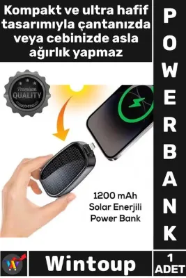 Wintoup #Powerbank 1200 mAh Taşınabilir Güneş Panelli Şarj Cihazı Kamp Doğa Uyumlu Solar Enerjili Power Bank