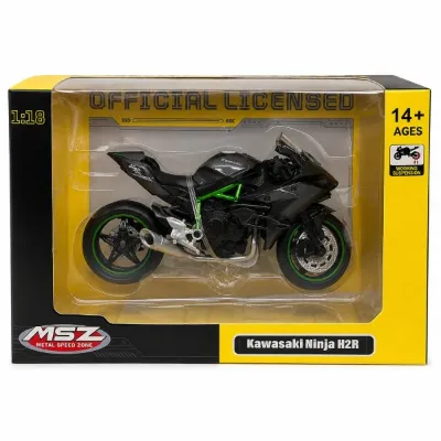 Cca 1/12 Motorsiklet Kawasaki H2R Black Room - Green
