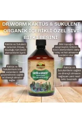 Dr.Worm Kaktüs & Sukulent Organik Içerikli Özel Sıvı Bitki Besini 500 ml