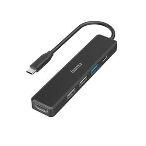 HAMA 3 x USB-A, USB-C, HDMI 5 Port USB Hub