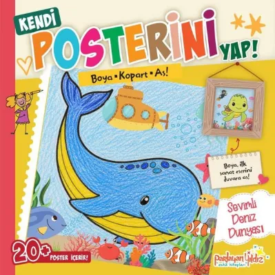 Kendi Posterini Yap! Sevimli Deniz Dünyası - Boya Kopart As!
