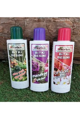 TROPİKAL Bitki Besini 3'lü Set Menekşe Besini Orkide Besini Yeşil Yapraklı Bitki Besini Gübre Bitki Vitamini
