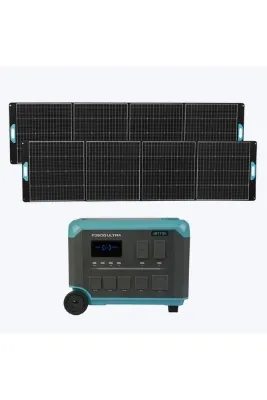 Antfea F3600 Ultra Taşınabilir Güç Kaynağı + 2 adet 400W Taşınabilir Güneş Paneli [ 3.6 kW / 3 kWh /