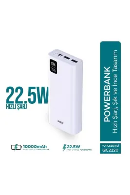 Phixi Force QC2220 20000mAh 22.5W Hızlı Şarj Cihazı - Fast Powerbank - 2 USB 1 PD Port - Dijital Ek