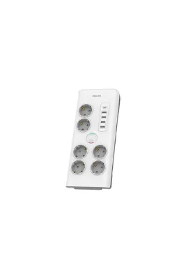 Philips SPN7060WA/62 6 Soket Akım Korumalı Priz 900 Joules 2Mt Kablo 1xUsb-C 15W Şarj 4xUsb-A 20W (B