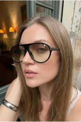 Eyesofia Clara Unısex Vintage Siyah Çerçeveli Kahverengi Güneş Gözlüğü
