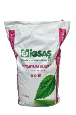İGSAŞ Potasyum Sülfat %51 Toz Suda Çözünür Damla Sulama Yaprak Gübresi 25 kg