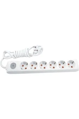 VİKO Multilet 6 Lı Anahtarlı 5 Mt (5 Metre) Çocuk Korumalı Grup Priz Uzatma Kablosu 5m 6lı Anahtarlı