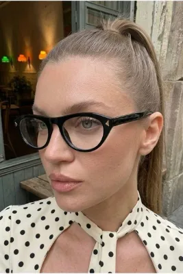Chunky Frame Rigel Vintage Siyah Çerçeveli Ultra Hafif Blue Block Mavi Işık Filtreli Kadın Gözlüğü