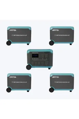 Antfea F3600 Ultra Taşınabilir Güç Kaynağı + 4 adet BF3600 Backup Yedek Batarya [ 3.6 kW / 21.5 kWh
