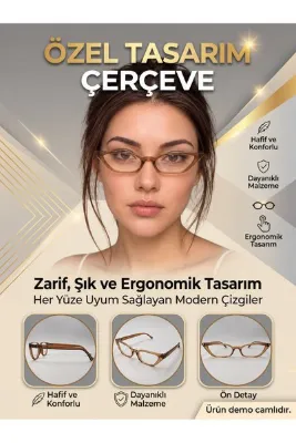 UBK Eyewear Cat-Eye Şeffaf Bal Rengi Kadın Gözlük Çerçevesi