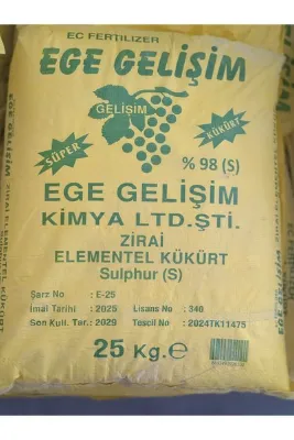 Ege Gelişim Kimya Ege Gelişim Elementel Nano Kükürt %98 Akrep ve Yılan Kovucu – 25 KG | Toprak Düzenleyici Kükürt