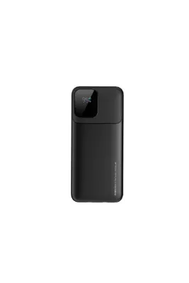 Recci RPB-P67 PD 20W Dijital LED Gösterge Type-C ve Lightning Kablolu Powerbank 22.5W 10000mAh Siyah