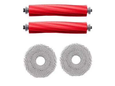 ROVEXA Roborock QRevo Plus Uyumlu 2 Adet Ana Fırça 2 Adet Mop Fiber Paspas