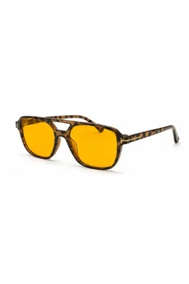 Toz Vintage Parento Turuncu Cam Leopar Desenli Pilot Vintage Retro Unisex Güneş Gözlüğü