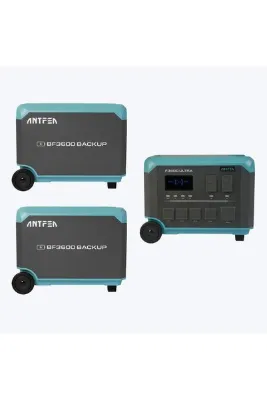 Antfea F3600 Ultra Taşınabilir Güç Kaynağı + 2 adet BF3600 Backup Yedek Batarya [ 3.6 kW / 12.3 kWh