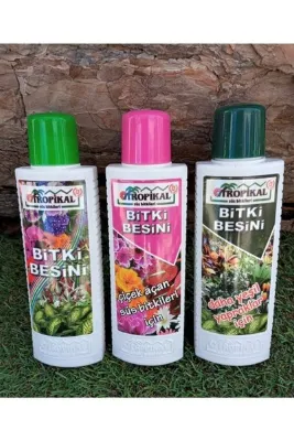 Bitki Besini 3'lü Set Genel Bitki Besini Çiçek Açtıran Yeşil Yapraklı Bitki Vitamini Gübre