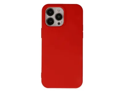 NEWFACE iPhone 14 Pro Uyumlu Nano İçi Kadife Silikon Telefon Kılıfı Kırmızı