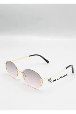 Eyemood Unisex Yuvarlak Güneş Gözlüğü Altın Rengi Çerçeve Pembe Degrade Cam UV Korumalı Marm C1