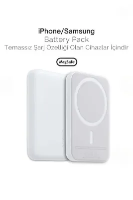 teknotrust 5000 mAh Magsafe Powerbank – iPhone Uyumlu Kablosuz Magnetik Şarj Cihazı Samsung/Iphone Uyumlu
