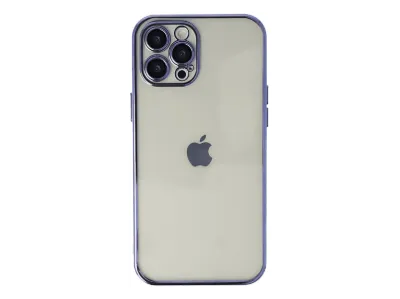 NEWFACE iPhone 12 Pro Max Uyumlu Kamera Korumalı Lensli Silikon Telefon Kılıfı Mor