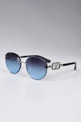 Nilu Moda Modern Çerçevesiz Mavi Degrade UV400 Güneş Gözlüğü