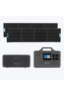 Antfea S2200 Pro Taşınabilir Güç Kaynağı + B2200 Backup Yedek Batarya + 2 adet 400W Taşınabilir Güne