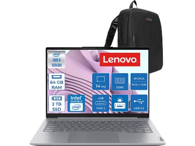 LENOVO ThinkBook 14 Gen 8 DDR5 WUXGA IPS 21SG00L8TXF39 Intel Core i5-13420H 64 GB RAM 2 TB SSD 14 inç FreeDOS Laptop+Çanta Gri