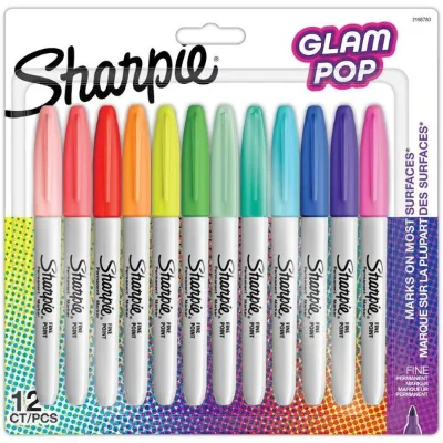 SHARPIE Fine GLAM POP Permanent markör 12li Bls