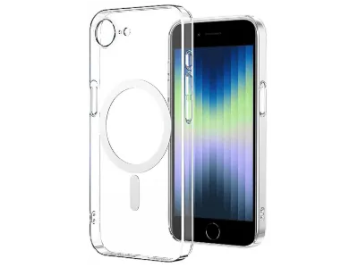 LOPARD iPhone 16E Uyumlu Mgsafe Şarj Özellikli Kamera Çerçeveli Porto Kapak Telefon Kılıfı Şeffaf