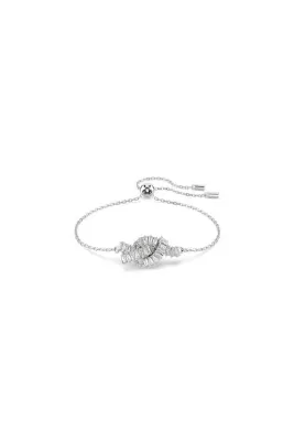 Swarovski Matrix Bileklik, Baget kesim, Düğüm, Beyaz, Rodyum kaplama
