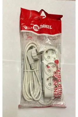 MAKEL YENİ NESİL 3'LÜ (3MT KORDONLU) ÇOCUK KORUMALI GRUP PRİZ