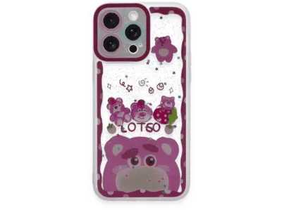 NEWFACE iPhone 14 Pro Uyumlu Sweet Desenli Silikon Kapak Telefon Kılıfı Pembe