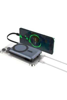 teknosepetim Led Ekranlı Kablosuz Powerbank 22.5 W 10.000 mAH PD Hızlı İşareti Çıkarır Magsafe İle Uyumlu