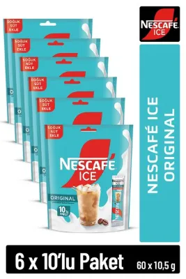 Nescafe ICE Original Çözünebilir Kahve 10,5g 10'lu Paket 10X6