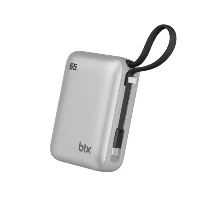 Bix PB119 10000mAh PD 20W Mini Powerbank Hızlı Şarj Cihazı Gümüş