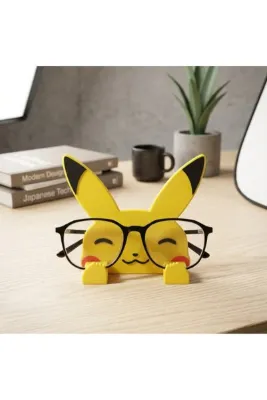 Sevimli Pikachu Gözlük Tutucu – Eğlenceli Masaüstü Düzenleyici 3D Tasarım