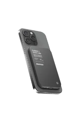 Momax Black Wireless Kablosuz Powerbank 5000mAh MagSafe Uyumlu