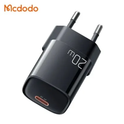 Mcdodo CH-4044 20W PD Şarj Adaptörü & Dahili Type-C to Type-C Şarj Kablosu - Siyah