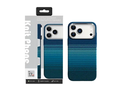 PIILI Knit iPhone 17 Kevlar Case Lf-114 Telefon Kılıfı Mavi
