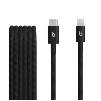 Beats USB-C’den Lightning’e Örgülü Kablo (1,5 m) – Jet Siyah