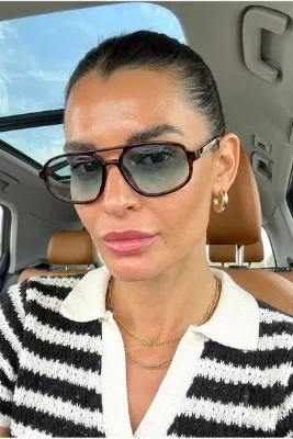 COOLANDBETTER Margot Kadın Güneş Gözlüğü Kahverengi çerçeve Degrade uv400 Modern Şık Tasarım