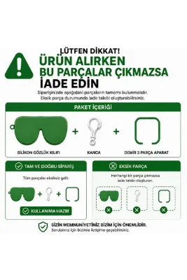 enta endüstriyel vantilatör taahhüt san. ve tic. Güneş Gözlüğü ve Numaralı Yeşil Silikon Gözlük Koruyucu Kılıf
