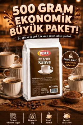 Koza Premium Selection Sütlü Kahve 2'si 1 Arada 500 Gram | Dökme Hazır Kahve Karışımı | Sıcak Suyla Pratik Hazırlanır | Ev, Ofis ve İş Yeri İçin Ekonomik Büyük Paket