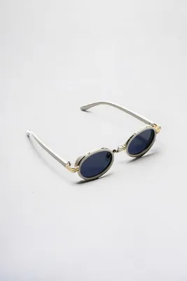 COOLANDBETTER Dina Round Güneş Gözlüğü Unisex Beyaz Oval Çerçeveli /